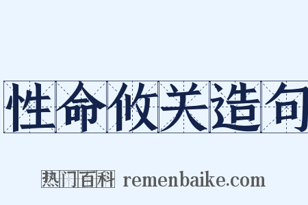 性命攸关造句是什么意思的图片